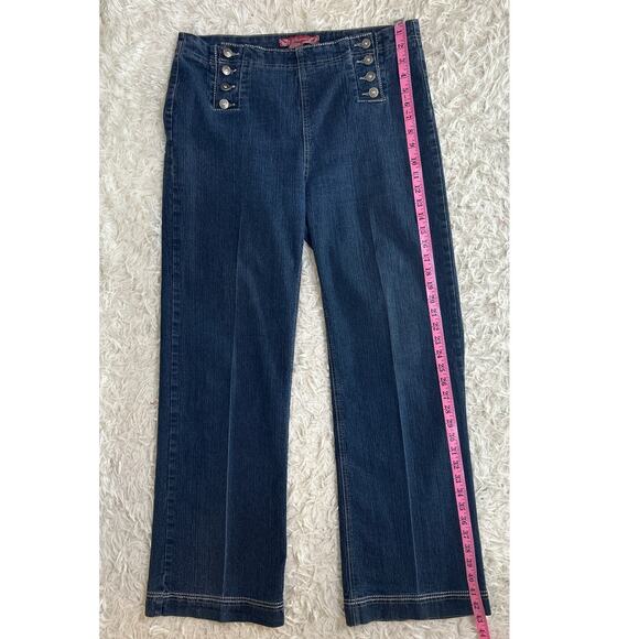 Cos Jeans Women's Size 14 Sailor Button Front Wide Leg Jeans Nautical  #0561 - Picture 1 of 9